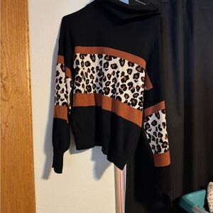 Umgee Charcoal Ribbed Sweater